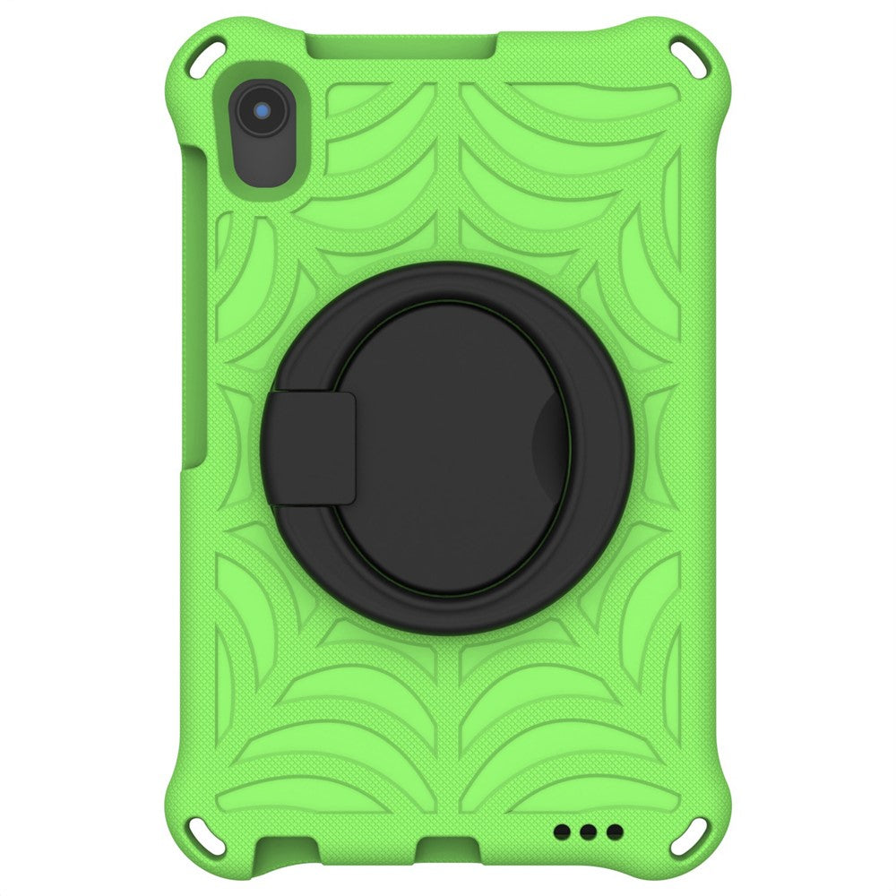 For Lenovo Tab M8 TB-8505/TB-8705/TB-8506 (2021) Shockproof EVA Case Anti-Scratch Protective Cover Kickstand Tablet Case with Shoulder Strap - Green