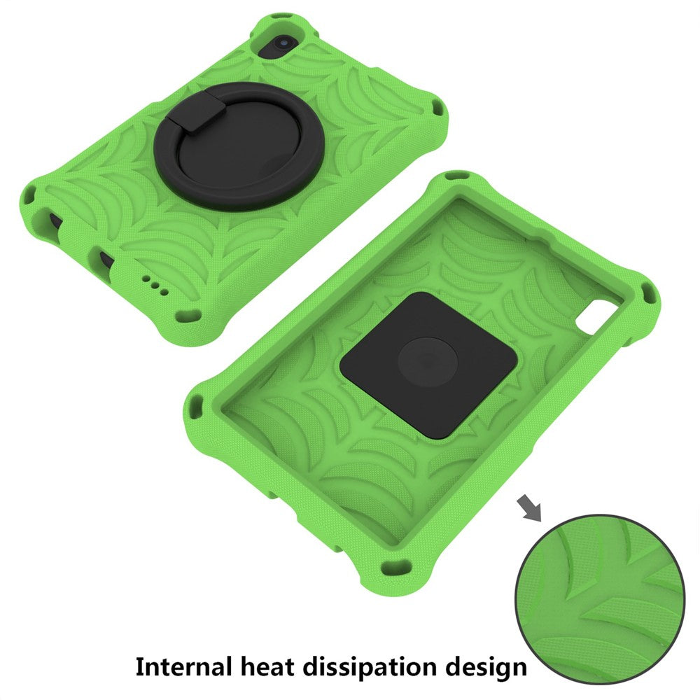 For Lenovo Tab M8 TB-8505/TB-8705/TB-8506 (2021) Shockproof EVA Case Anti-Scratch Protective Cover Kickstand Tablet Case with Shoulder Strap - Green