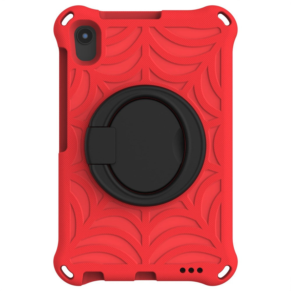 For Lenovo Tab M8 TB-8505/TB-8705/TB-8506 (2021) Shockproof EVA Case Anti-Scratch Protective Cover Kickstand Tablet Case with Shoulder Strap - Red