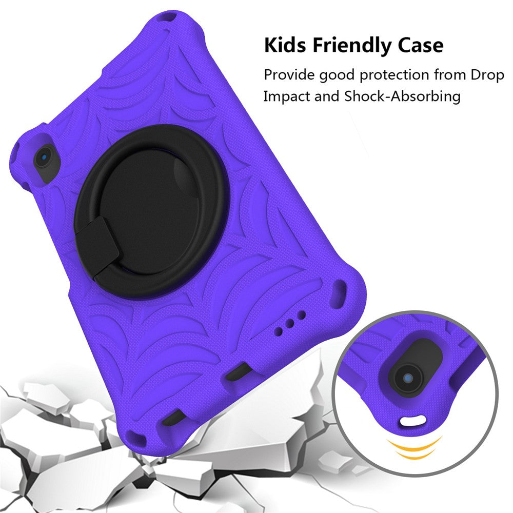 For Lenovo Tab M8 TB-8505/TB-8705/TB-8506 (2021) Shockproof EVA Case Anti-Scratch Protective Cover Kickstand Tablet Case with Shoulder Strap - Purple