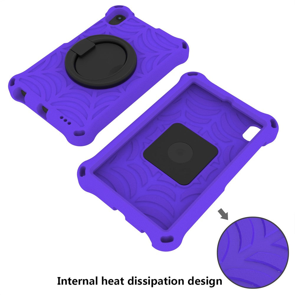 For Lenovo Tab M8 TB-8505/TB-8705/TB-8506 (2021) Shockproof EVA Case Anti-Scratch Protective Cover Kickstand Tablet Case with Shoulder Strap - Purple