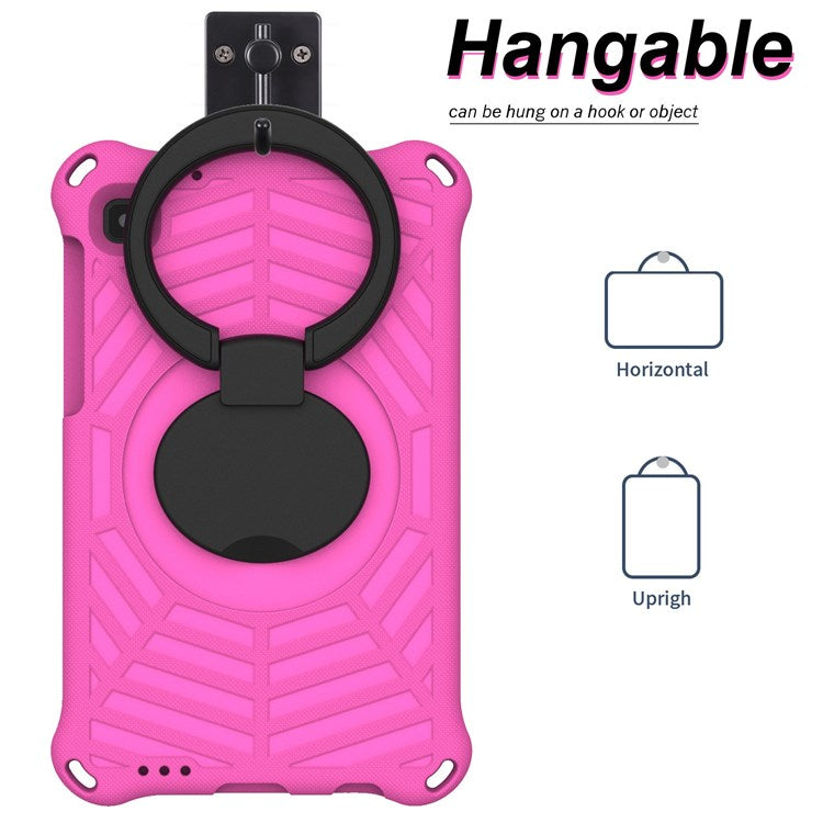 For Samsung Galaxy Tab A7 Lite 8.7-inch (2021) SM-T220/SM-T225 EVA Protective Case with Shoulder Strap Anti-Scratch Cover Shockproof Portable Tablet Case - Rose