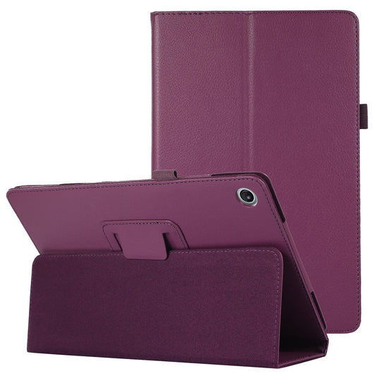 Shockproof Case for Lenovo Tab M10 Plus (3rd Gen) / Xiaoxin Pad 2022 10.6 inch Litchi Texture PU Leather Folio Flip Cover Folding Stand Tablet Case - Purple
