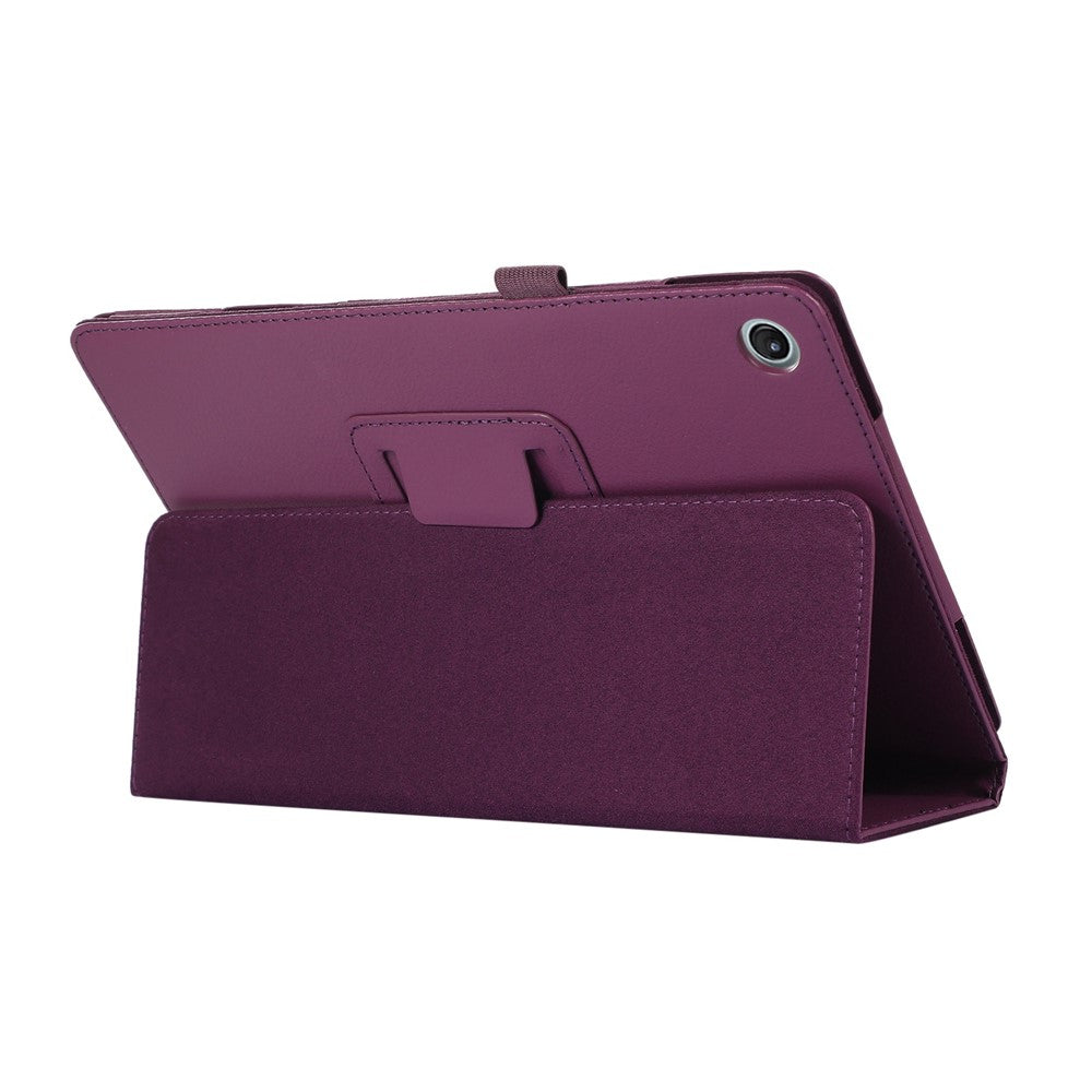 Shockproof Case for Lenovo Tab M10 Plus (3rd Gen) / Xiaoxin Pad 2022 10.6 inch Litchi Texture PU Leather Folio Flip Cover Folding Stand Tablet Case - Purple