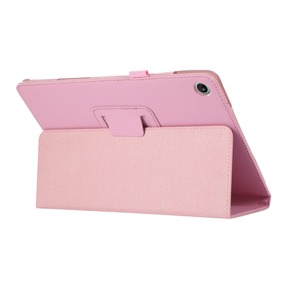 Shockproof Case for Lenovo Tab M10 Plus (3rd Gen) / Xiaoxin Pad 2022 10.6 inch Litchi Texture PU Leather Folio Flip Cover Folding Stand Tablet Case - Pink