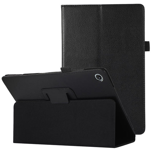 Shockproof Case for Lenovo Tab M10 Plus (3rd Gen) / Xiaoxin Pad 2022 10.6 inch Litchi Texture PU Leather Folio Flip Cover Folding Stand Tablet Case - Black