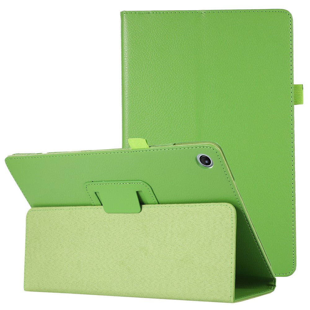 Shockproof Case for Lenovo Tab M10 Plus (3rd Gen) / Xiaoxin Pad 2022 10.6 inch Litchi Texture PU Leather Folio Flip Cover Folding Stand Tablet Case - Green
