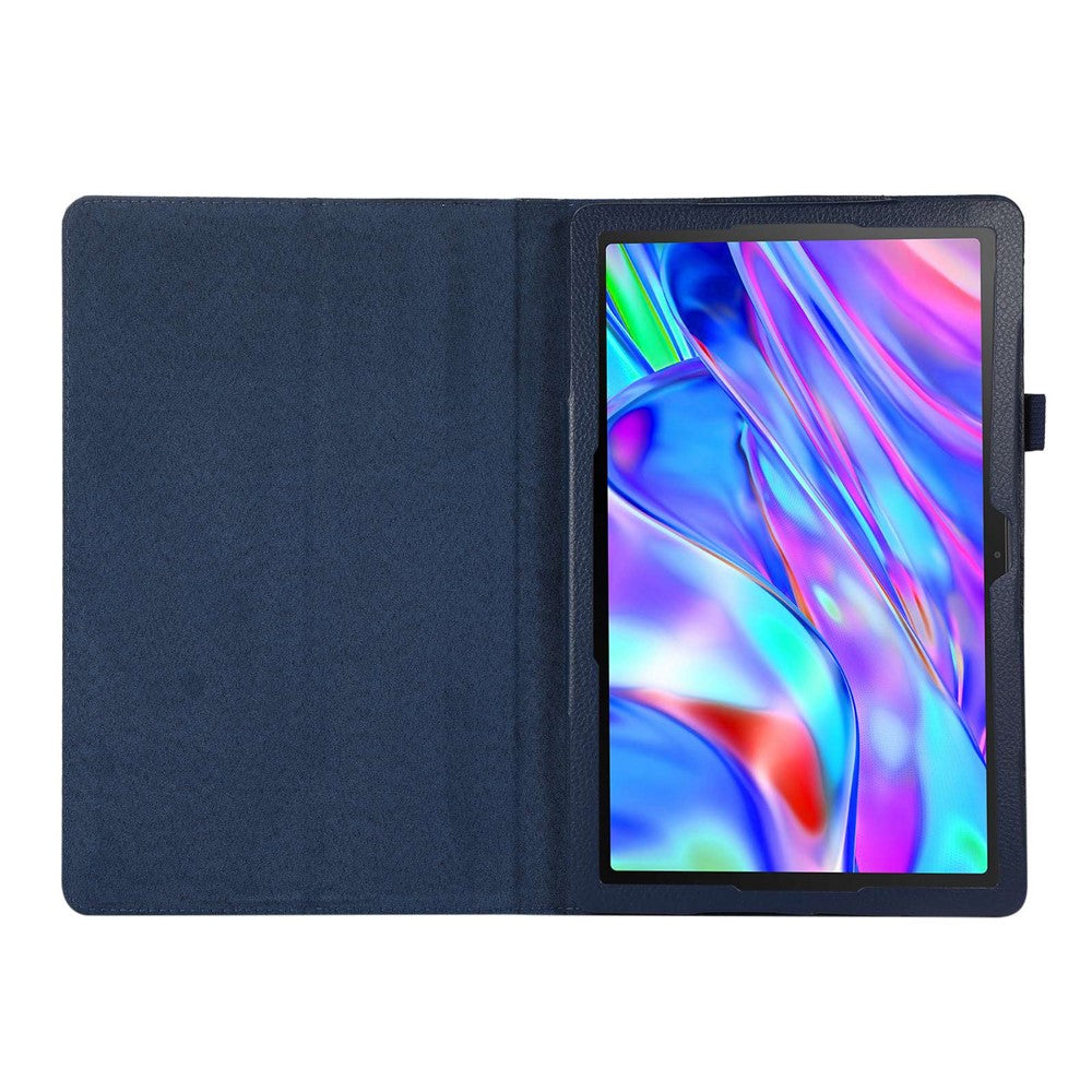 Shockproof Case for Lenovo Tab M10 Plus (3rd Gen) / Xiaoxin Pad 2022 10.6 inch Litchi Texture PU Leather Folio Flip Cover Folding Stand Tablet Case - Dark Blue