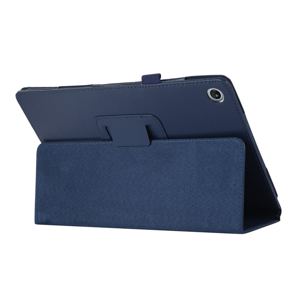 Shockproof Case for Lenovo Tab M10 Plus (3rd Gen) / Xiaoxin Pad 2022 10.6 inch Litchi Texture PU Leather Folio Flip Cover Folding Stand Tablet Case - Dark Blue