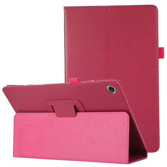 Shockproof Case for Lenovo Tab M10 Plus (3rd Gen) / Xiaoxin Pad 2022 10.6 inch Litchi Texture PU Leather Folio Flip Cover Folding Stand Tablet Case - Rose