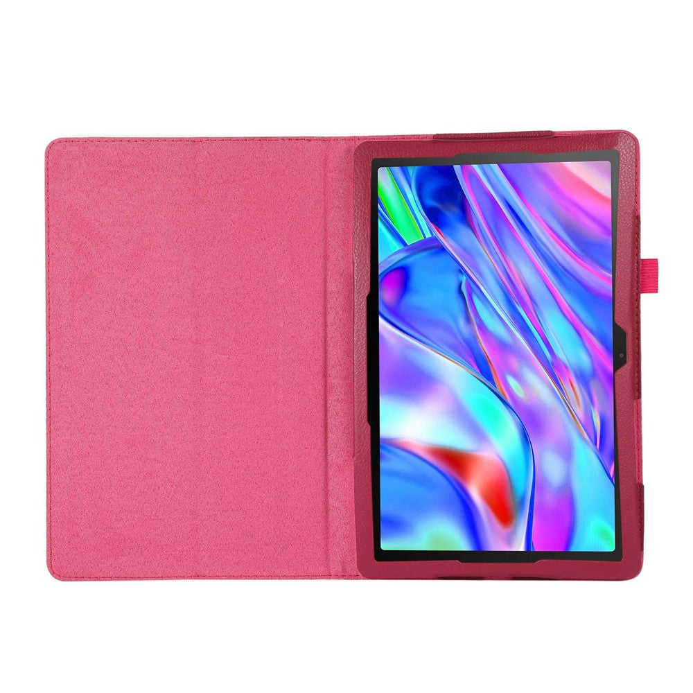 Shockproof Case for Lenovo Tab M10 Plus (3rd Gen) / Xiaoxin Pad 2022 10.6 inch Litchi Texture PU Leather Folio Flip Cover Folding Stand Tablet Case - Rose