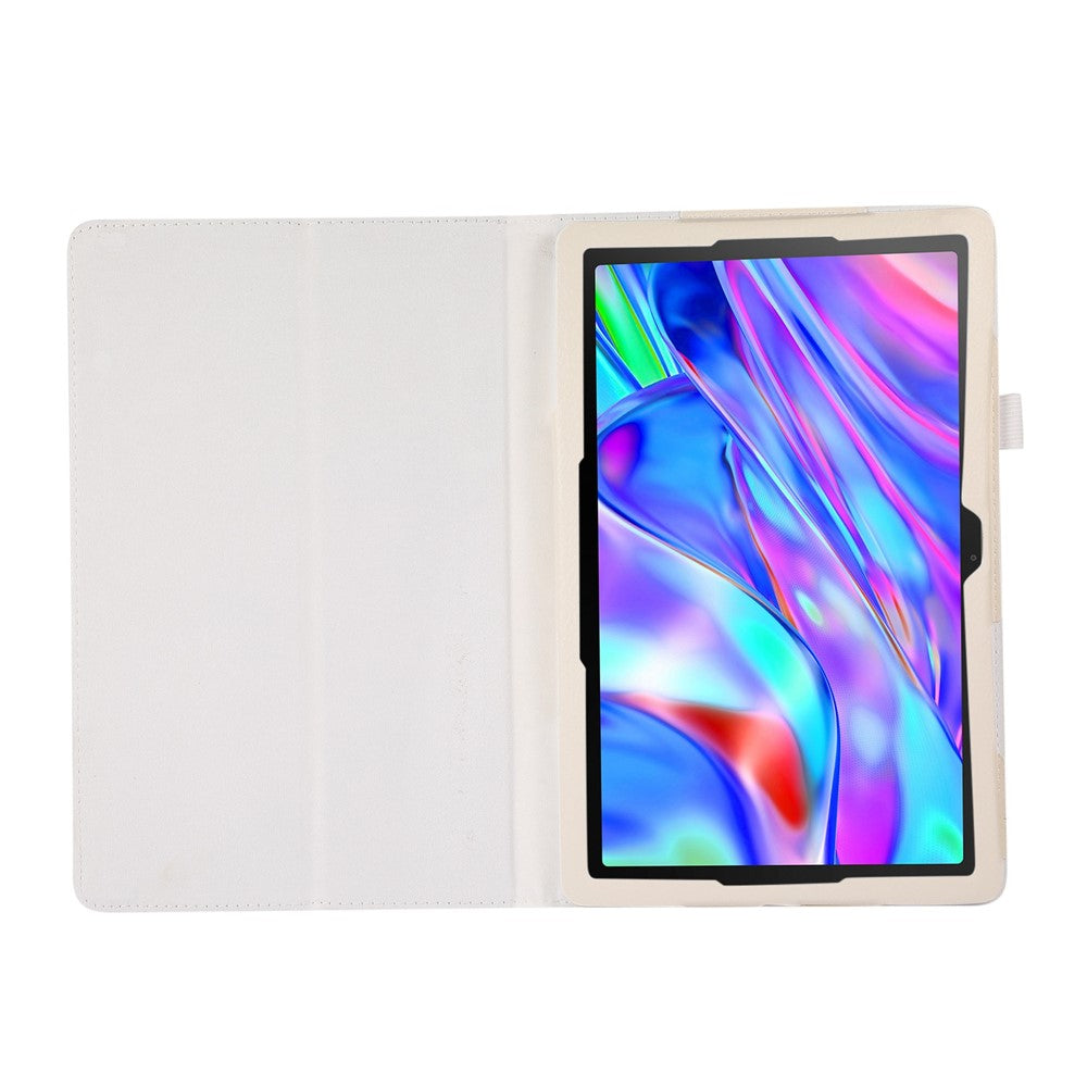 Shockproof Case for Lenovo Tab M10 Plus (3rd Gen) / Xiaoxin Pad 2022 10.6 inch Litchi Texture PU Leather Folio Flip Cover Folding Stand Tablet Case - White