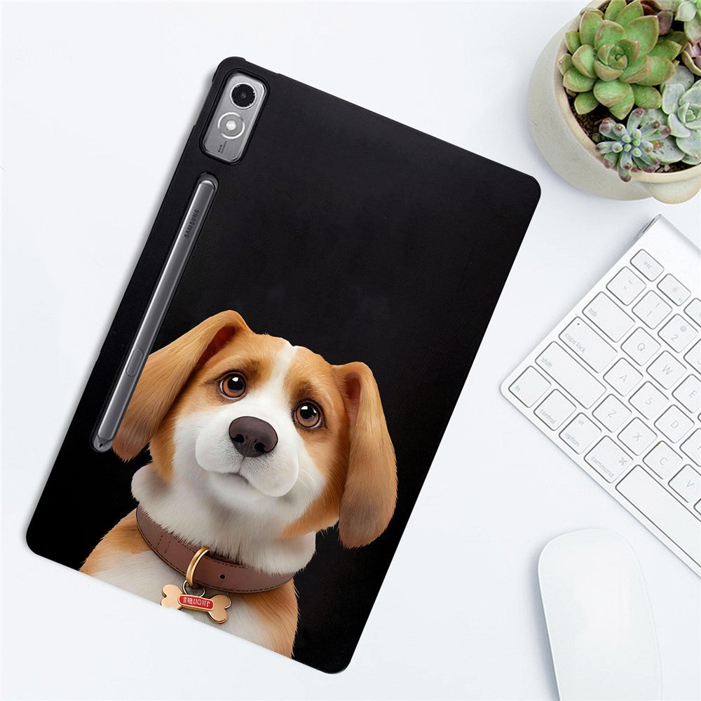 For Lenovo Tab P12 Case Pattern Printing Slim TPU Tablet Protective Cover - Harrier Beagle