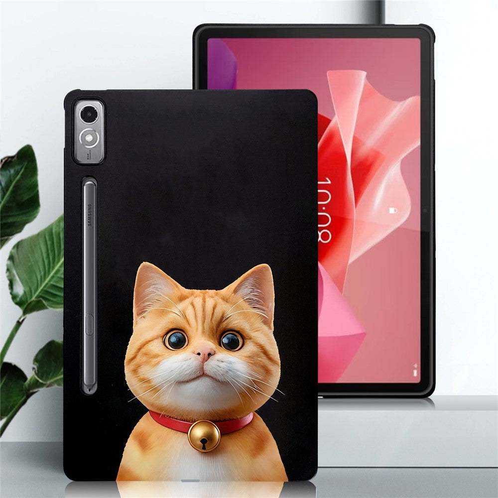 For Lenovo Tab P12 Case Pattern Printing Slim TPU Tablet Protective Cover - Shorthair Cat