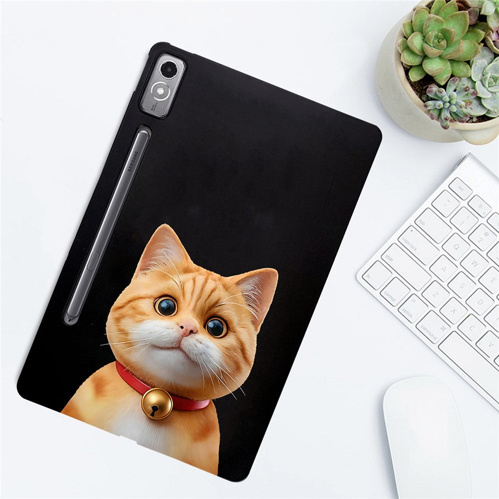 For Lenovo Tab P12 Case Pattern Printing Slim TPU Tablet Protective Cover - Shorthair Cat