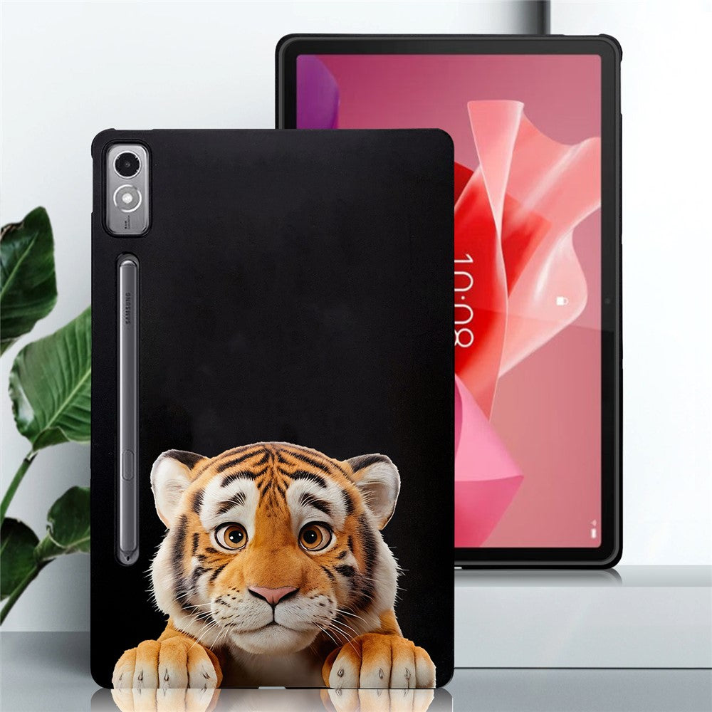 For Lenovo Tab P12 Case Pattern Printing Slim TPU Tablet Protective Cover - Little Tiger