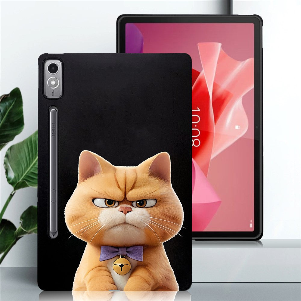 For Lenovo Tab P12 Case Pattern Printing Slim TPU Tablet Protective Cover - Garfield Cat