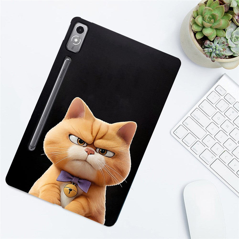 For Lenovo Tab P12 Case Pattern Printing Slim TPU Tablet Protective Cover - Garfield Cat