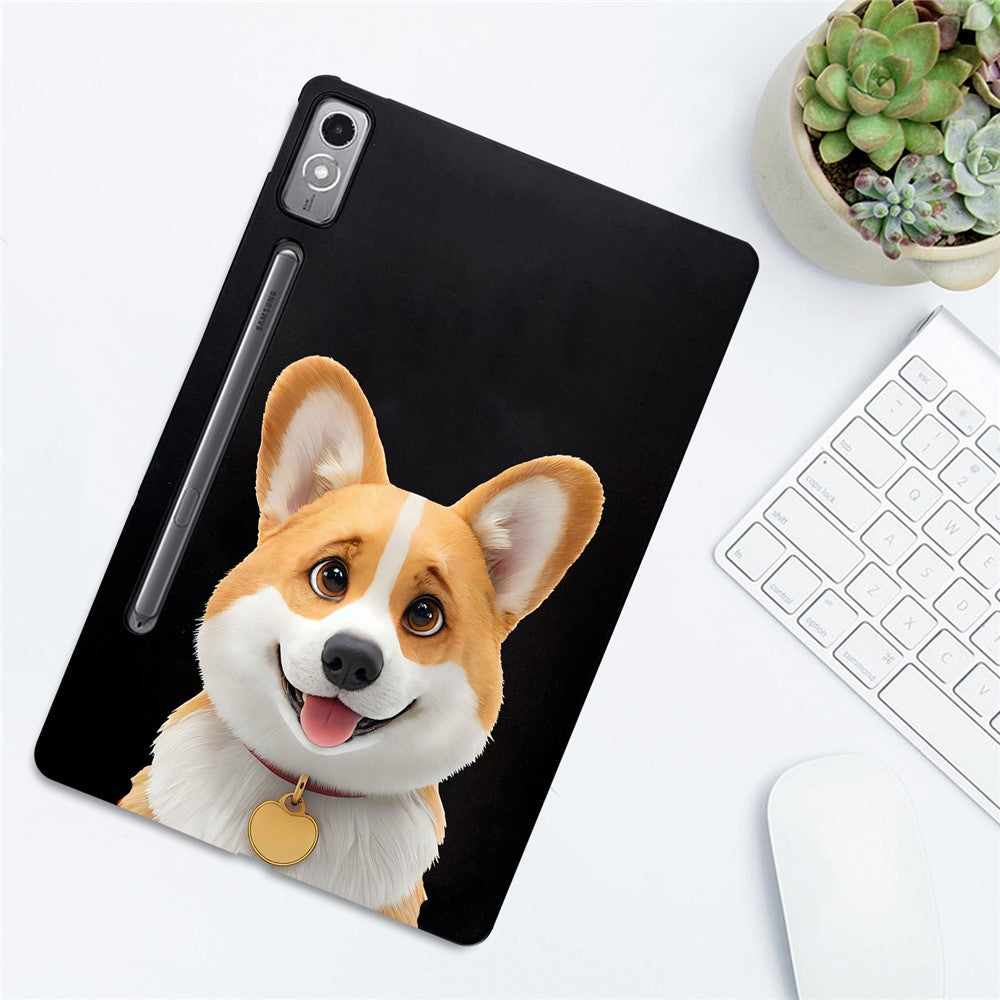 For Lenovo Tab P12 Case Pattern Printing Slim TPU Tablet Protective Cover - Corgi