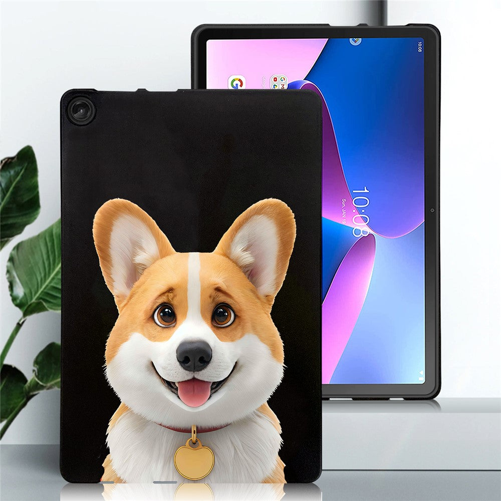 For Lenovo Tab M10 (Gen 3) Case Pattern Printing Slim TPU Tablet Protective Cover - Corgi