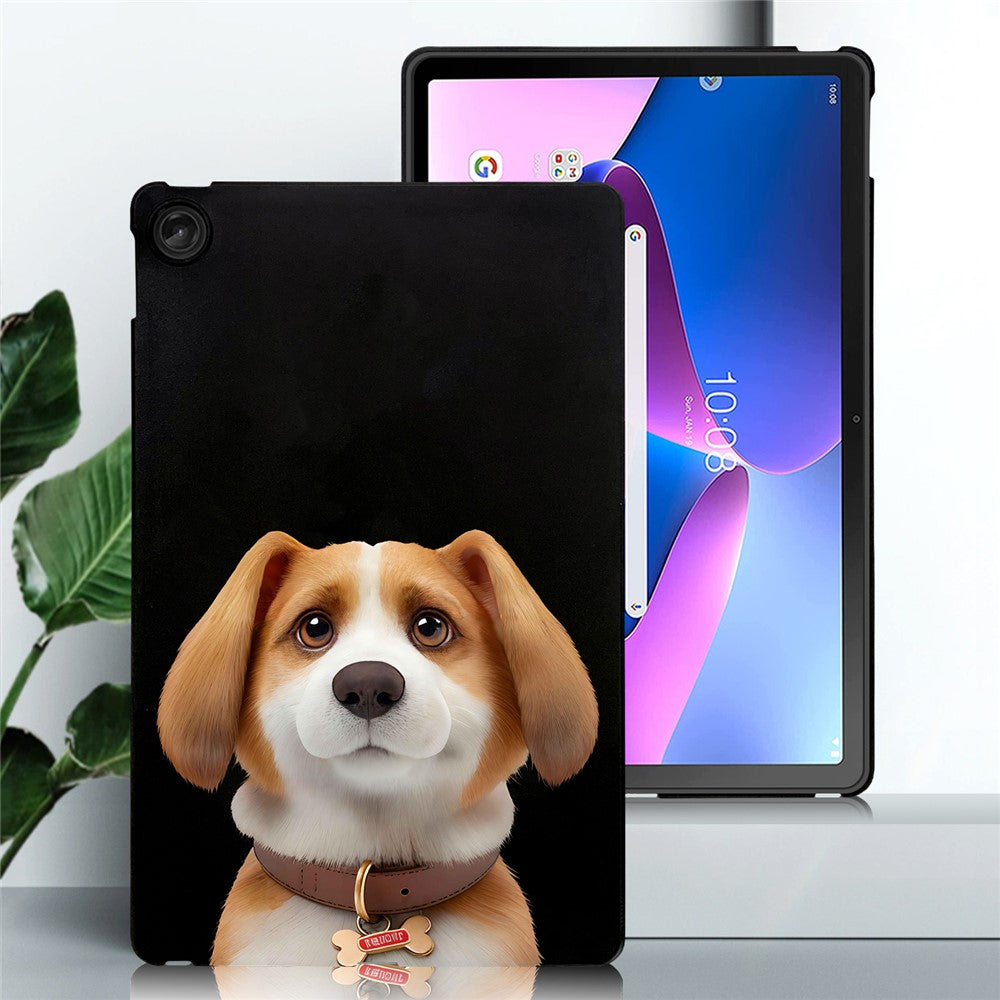 For Lenovo Tab M10 Plus (3rd Gen) Case Pattern Printing Slim TPU Tablet Protective Cover - Harrier Beagle