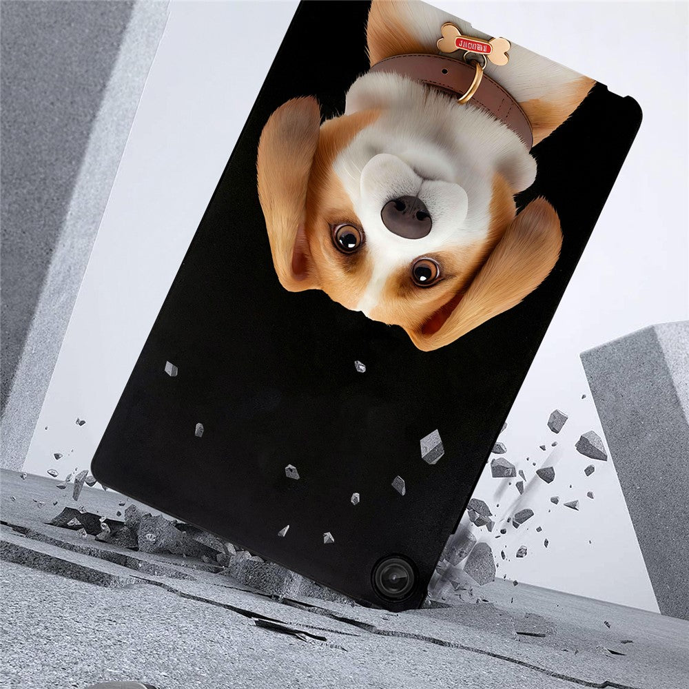 For Lenovo Tab M10 Plus (3rd Gen) Case Pattern Printing Slim TPU Tablet Protective Cover - Harrier Beagle