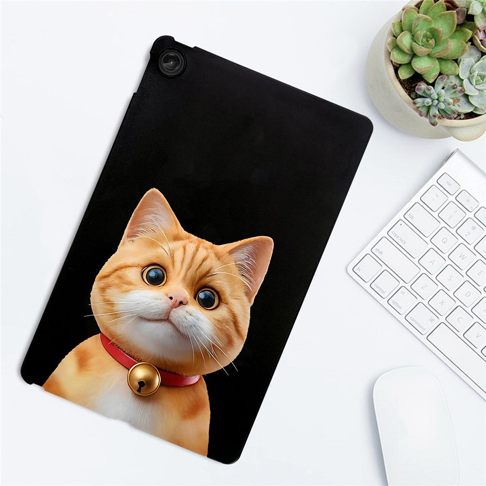 For Lenovo Tab M10 Plus (3rd Gen) Case Pattern Printing Slim TPU Tablet Protective Cover - Shorthair Cat