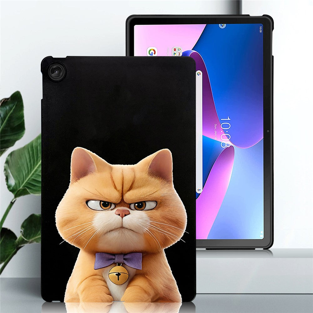 For Lenovo Tab M10 Plus (3rd Gen) Case Pattern Printing Slim TPU Tablet Protective Cover - Garfield Cat