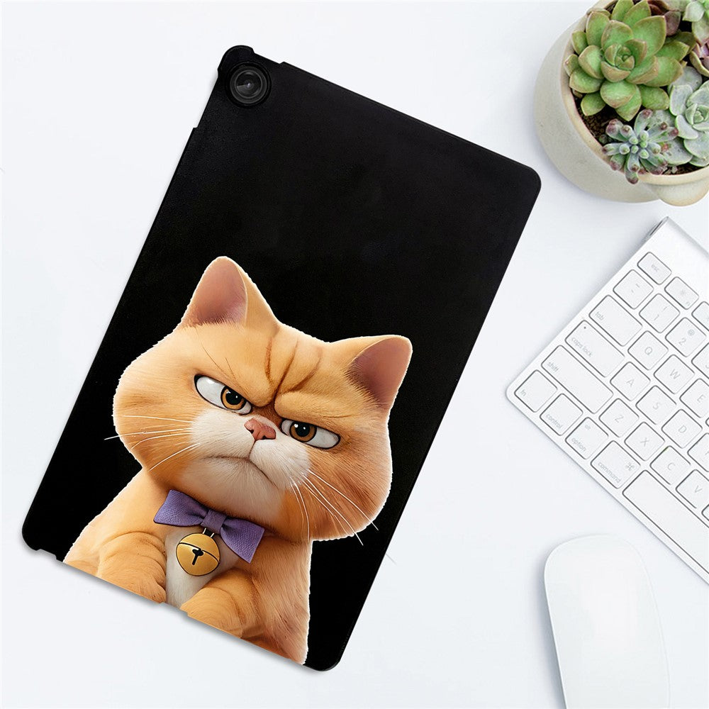 For Lenovo Tab M10 Plus (3rd Gen) Case Pattern Printing Slim TPU Tablet Protective Cover - Garfield Cat