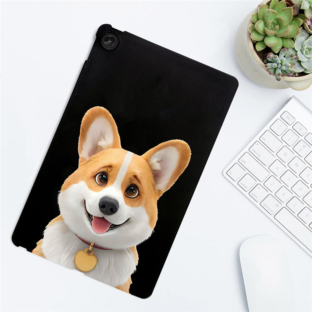 For Lenovo Tab M10 Plus (3rd Gen) Case Pattern Printing Slim TPU Tablet Protective Cover - Corgi