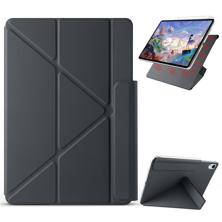 For Huawei MatePad 11.5 S Case PC + PU Leather Origami Stand Magnetic Tablet Cover - Black