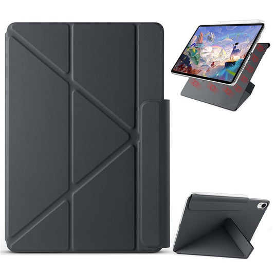 For Huawei MatePad 11.5 S Case PC + PU Leather Origami Stand Magnetic Tablet Cover - Black