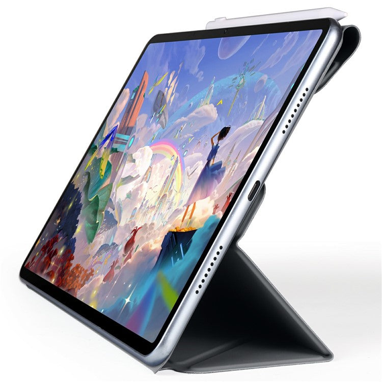 For Huawei MatePad 11.5 S Case PC + PU Leather Origami Stand Magnetic Tablet Cover - Black