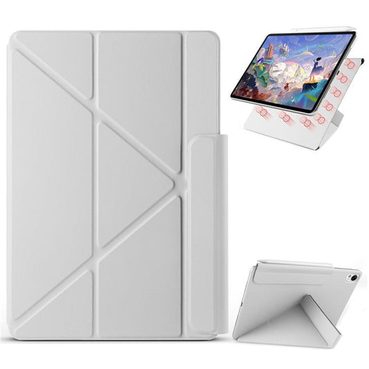 For Huawei MatePad 11.5 S Case PC + PU Leather Origami Stand Magnetic Tablet Cover - Grey