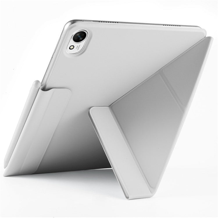 For Huawei MatePad 11.5 S Case PC + PU Leather Origami Stand Magnetic Tablet Cover - Grey