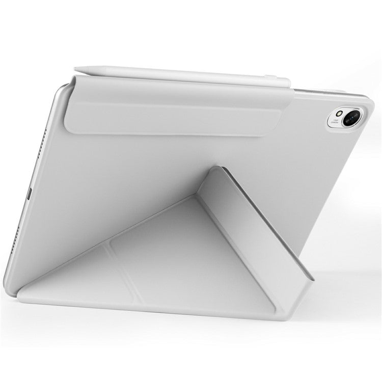 For Huawei MatePad 11.5 S Case PC + PU Leather Origami Stand Magnetic Tablet Cover - Grey
