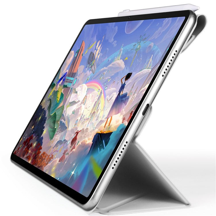 For Huawei MatePad 11.5 S Case PC + PU Leather Origami Stand Magnetic Tablet Cover - Grey