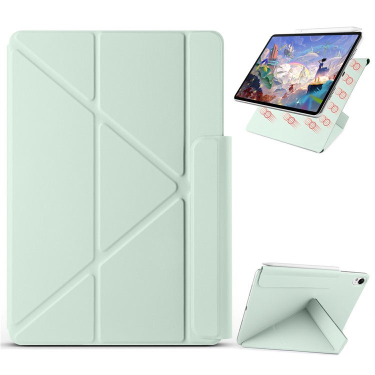 For Huawei MatePad 11.5 S Case PC + PU Leather Origami Stand Magnetic Tablet Cover - Light Green