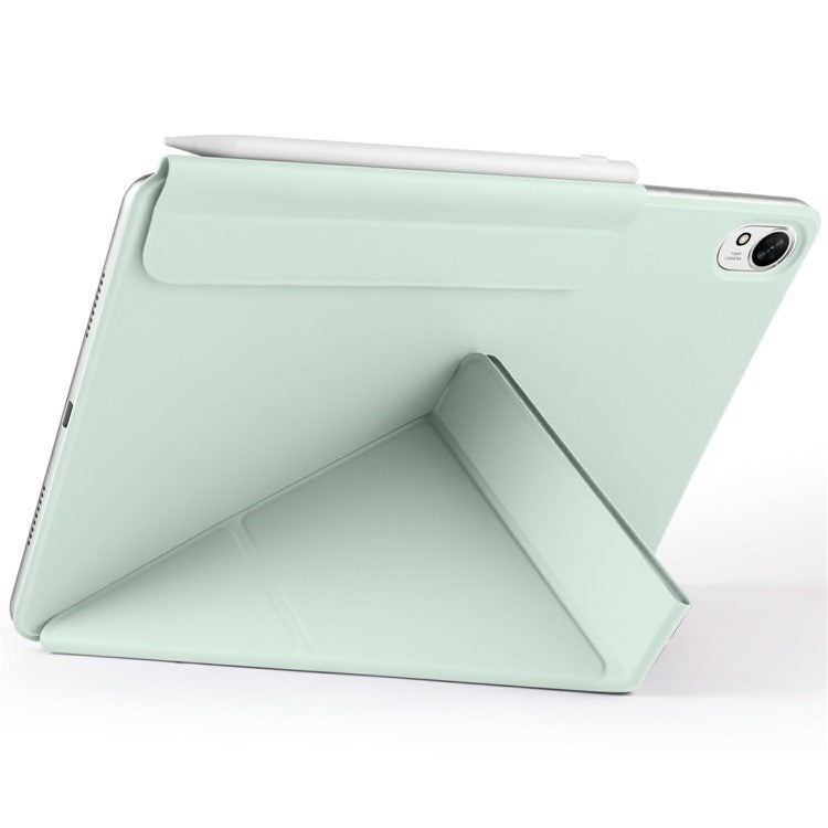 For Huawei MatePad 11.5 S Case PC + PU Leather Origami Stand Magnetic Tablet Cover - Light Green