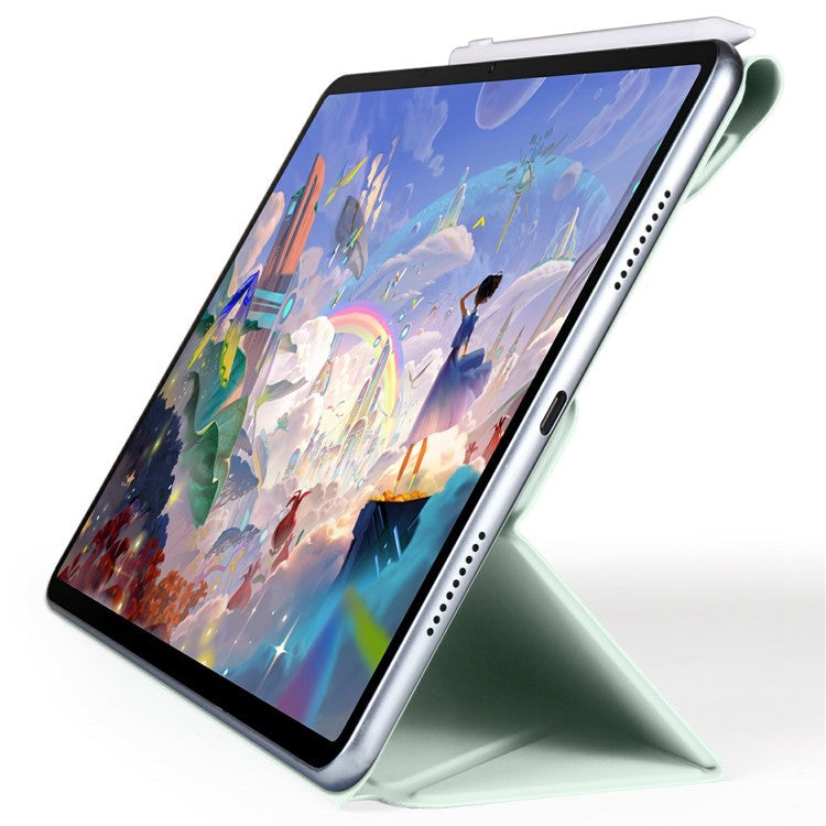 For Huawei MatePad 11.5 S Case PC + PU Leather Origami Stand Magnetic Tablet Cover - Light Green