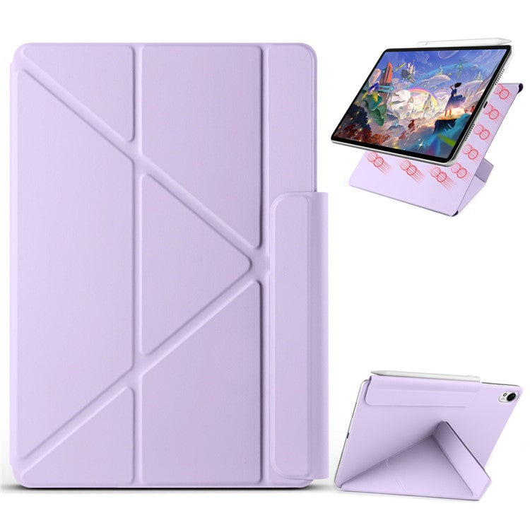For Huawei MatePad 11.5 S Case PC + PU Leather Origami Stand Magnetic Tablet Cover - Purple
