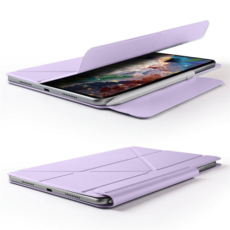 For Huawei MatePad 11.5 S Case PC + PU Leather Origami Stand Magnetic Tablet Cover - Purple