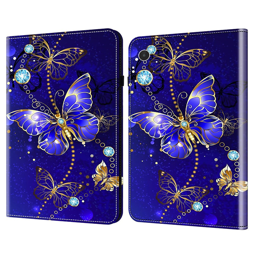 For Lenovo Tab Plus Case Pattern Printed Leather Tablet Cover with Card Slot - Butterfly