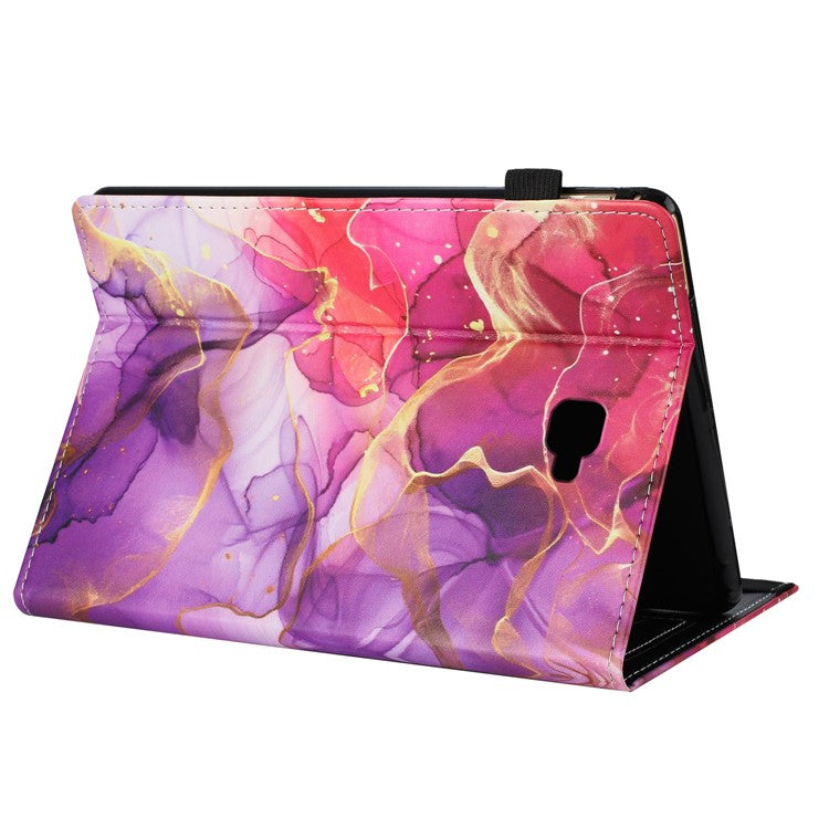 For Samsung Galaxy Tab A 10.1 (2016) T580 Case Pattern Leather Tablet Cover with Auto Sleep / Wake, Card Holder - Pink Gold Marble