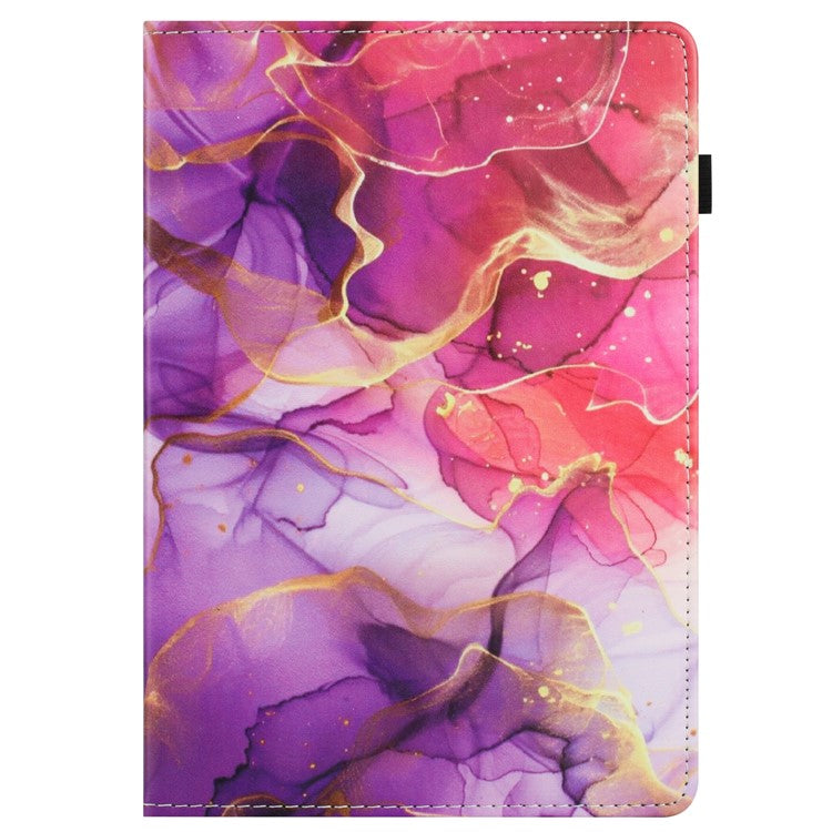 For Samsung Galaxy Tab A 10.1 (2016) T580 Case Pattern Leather Tablet Cover with Auto Sleep / Wake, Card Holder - Pink Gold Marble