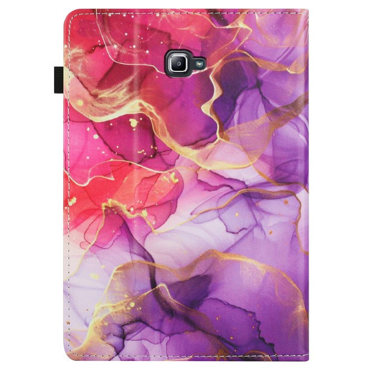 For Samsung Galaxy Tab A 10.1 (2016) T580 Case Pattern Leather Tablet Cover with Auto Sleep / Wake, Card Holder - Pink Gold Marble