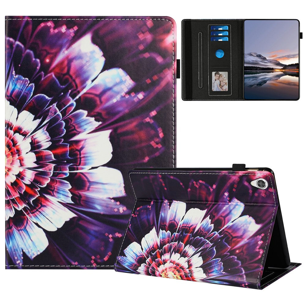 For Lenovo Tab M10 HD Gen 2 Case Pattern Leather Tablet Cover with Auto Sleep / Wake, Card Holder - Colorful Flowers