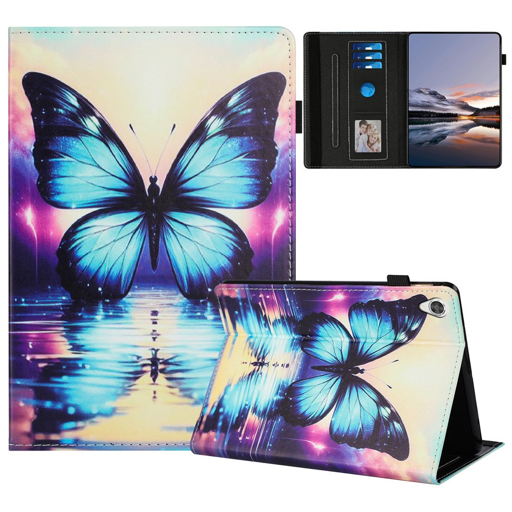 For Lenovo Tab M10 HD Gen 2 Case Pattern Leather Tablet Cover with Auto Sleep / Wake, Card Holder - Butterfly Reflection