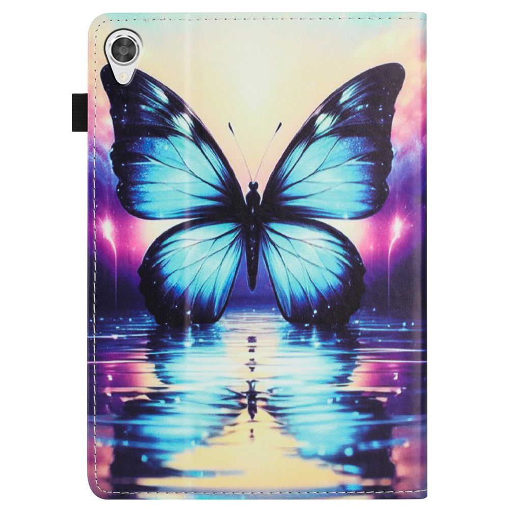 For Lenovo Tab M10 HD Gen 2 Case Pattern Leather Tablet Cover with Auto Sleep / Wake, Card Holder - Butterfly Reflection