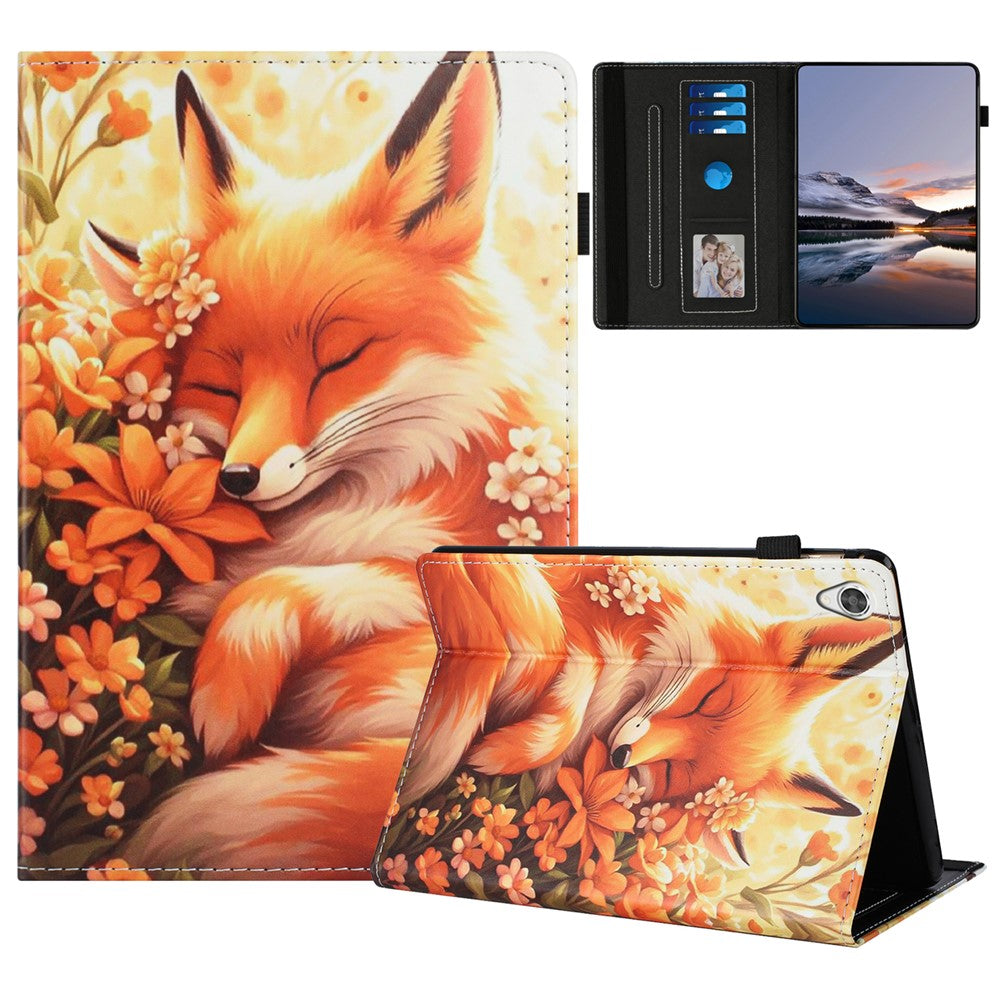 For Lenovo Tab M10 HD Gen 2 Case Pattern Leather Tablet Cover with Auto Sleep / Wake, Card Holder - Musical Note Cat